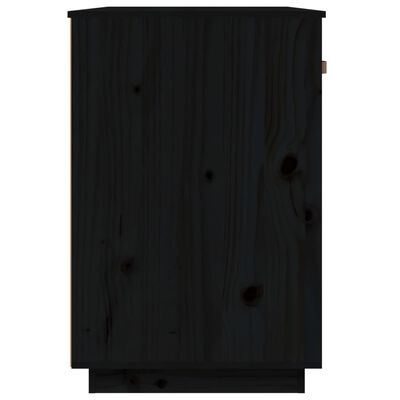 vidaXL fekete tömör fenyőfa íróasztal 90 x 50 x 75 cm