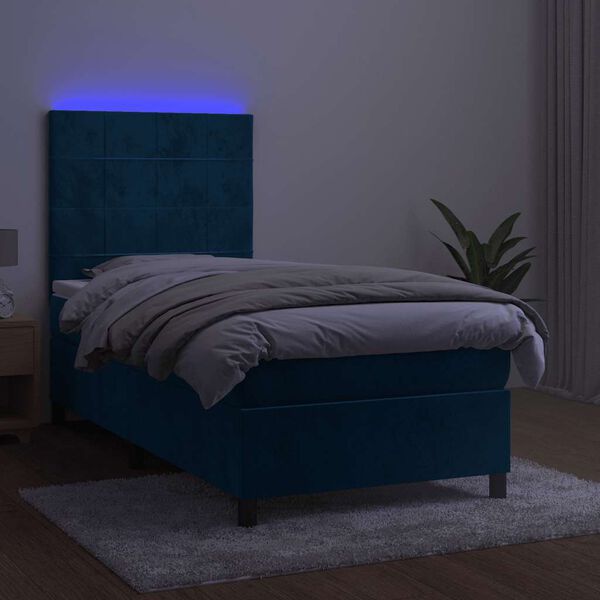 vidaXL s&ouml;t&eacute;tk&eacute;k b&aacute;rsony rug&oacute;s &eacute;s LED-es &aacute;gy matraccal 90x190 cm
