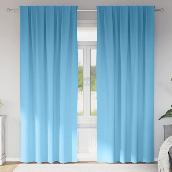 vidaXL Fekete F&uuml;gg&ouml;ny Gyűrűkkel 2 pcs Vil&aacute;gosk&eacute;k 245 x 140 cm