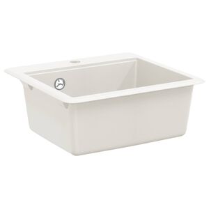 vidaXL Mosogat&oacute; 80% Kvarc &eacute;s 20% Gyanta 470 x 440 mm Feh&eacute;r