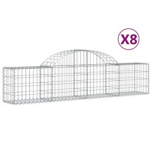 vidaXL 8 db &iacute;ves horganyzott vas gabion kos&aacute;r 200x30x40/60 cm
