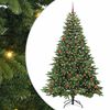 vidaXL Mű kar&aacute;csonyfa 300 LED-del &aacute;llv&aacute;nnyal Z&ouml;ld 210 cm PE &eacute;s PVC