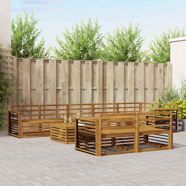 vidaXL K&uuml;lt&eacute;ri kanap&eacute; szett 9 pcs Term&eacute;szetes