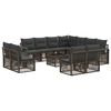 vidaXL Kerti Kanap&eacute; Szett 12 pcs Sz&uuml;rke polirattan