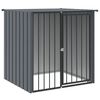 vidaXL fekete horganyzott ac&eacute;l kutyakennel tetővel 110x103x109 cm