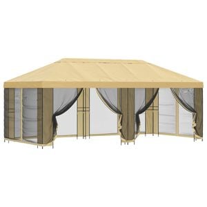 vidaXL Kerti pavilon oldalfalakkal 6 x 3 m Kr&eacute;msz&iacute;nű