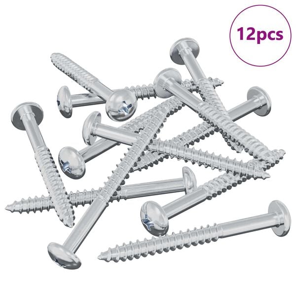 vidaXL Fa Csavar 12 pcs Ez&uuml;st 9,8 x 53 mm Ac&eacute;l
