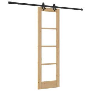 vidaXL Cs&uacute;sz&oacute; ajt&oacute; Term&eacute;szetes 61 x 198,5 cm T&ouml;m&ouml;r fenyőfa &eacute;s &uuml;veg