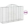 vidaXL 40 db &iacute;ves horganyzott vas gabion kos&aacute;r 200x50x120/140 cm