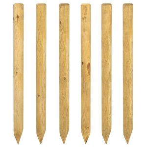 vidaXL Ker&iacute;toszlopok 6 db Barna 150 cm T&ouml;m&ouml;r Fenyőfa