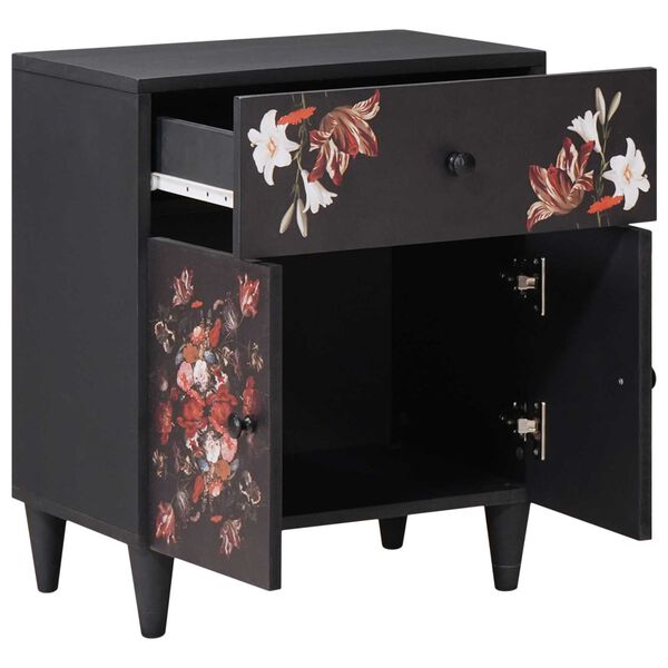 vidaXL Éjjeli asztal fiókkal Sokszínű 50 x 33 x 60 cm Tömör Mangófát