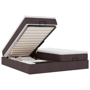 vidaXL Ottom&aacute;n &aacute;gykeret matracokkal S&ouml;t&eacute;tbarna 180x200cm sz&ouml;vet