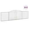 vidaXL 15 db &iacute;ves horganyzott vas gabion kos&aacute;r 400x30x100/120 cm
