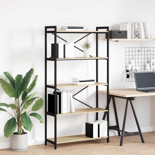 vidaXL K&ouml;nyvespolc Sonoma t&ouml;lgy 80 x 30 x 155 cm Faanyag