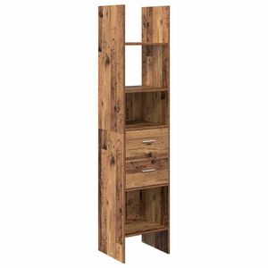 vidaXL K&ouml;nyvespolc 2 szintes 40 x 35 x 180 cm Szerelt Fa R&eacute;gi fa