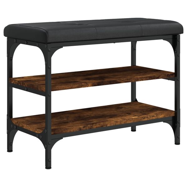 vidaXL f&uuml;st&ouml;s t&ouml;lgy sz&iacute;nű szerelt fa cipőt&aacute;rol&oacute; pad 62 x 32 x 47 cm