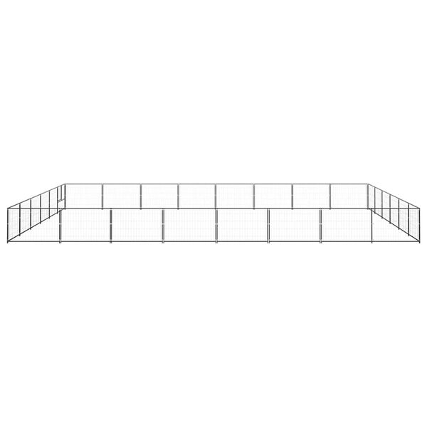 vidaXL fekete acél kutyakennel 48 m²