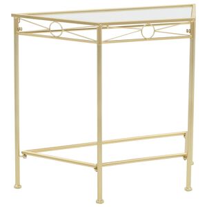 vidaXL vintage st&iacute;lus&uacute; aranysz&iacute;nű f&eacute;m kisasztal 87 x 34 x 73 cm