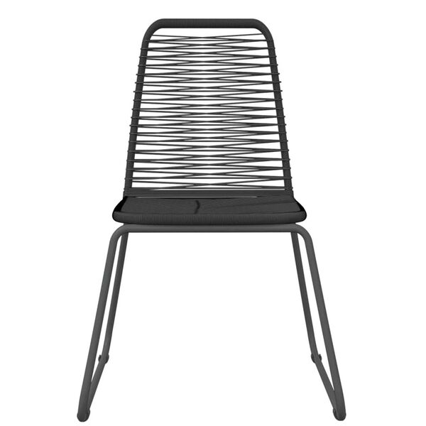 vidaXL 7 r&eacute;szes fekete kerti &eacute;tkezőgarnit&uacute;ra