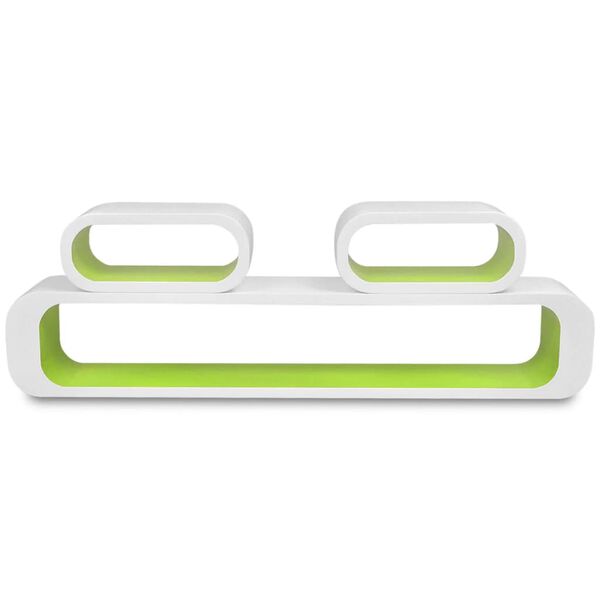 vidaXL 6 db z&ouml;ld &eacute;s feh&eacute;r kocka fali polc