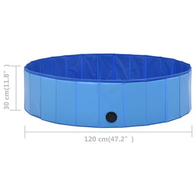 vidaXL összehajtható kék PVC kutyamedence 120 x 30 cm