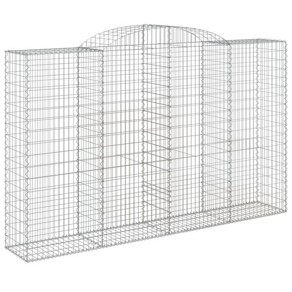 vidaXL 5 db &iacute;ves horganyzott vas gabion kos&aacute;r 300x50x180/200 cm