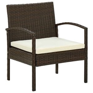 vidaXL barna polyrattan kerti sz&eacute;k p&aacute;rn&aacute;val