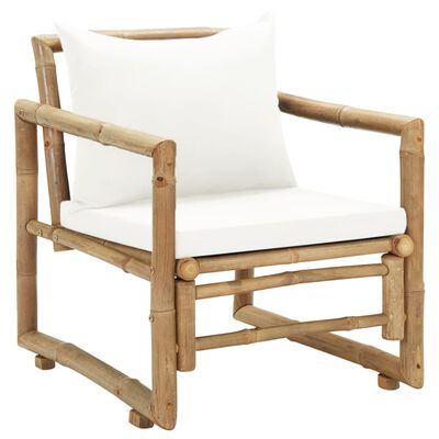 vidaL 2 db bambusz kerti szék hát- és ülőpárnával