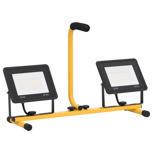 vidaXL meleg fehér fényű fogantyúval ellátott LED-es reflektor 2x50 W