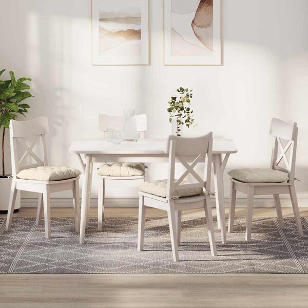 vidaXL &Uuml;lőp&aacute;rn&aacute;k 4 pcs Kr&eacute;m 40 x 40 x 6 cm B&aacute;rsonyos sz&ouml;vet