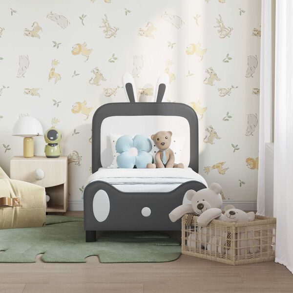 vidaXL Gyerekágy keret fejtámlával Világosszürke 70 x 140 cm PU