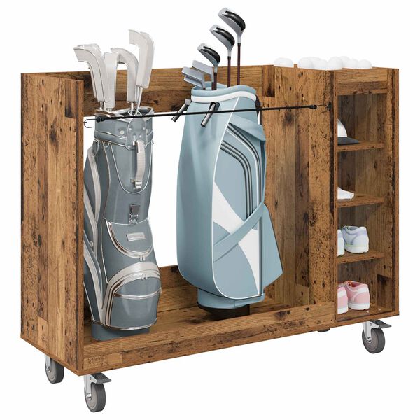 vidaXL Golf Szekr&eacute;ny ker&eacute;kkel Egysz&iacute;nű &Ouml;reg fa 120 x 45 x 98 cm