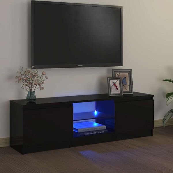 vidaXL fekete TV-szekr&eacute;ny LED l&aacute;mp&aacute;kkal 120 x 30 x 36 cm