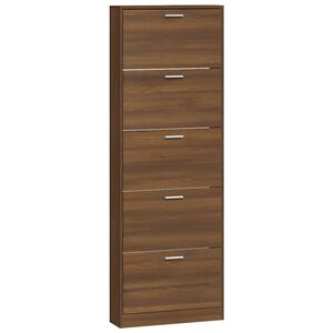 vidaXL barna t&ouml;lgysz&iacute;nű szerelt fa cipősszekr&eacute;ny 59 x 17 x 169 cm