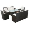 vidaXL 5-r&eacute;szes barna polyrattan kerti b&uacute;torszett p&aacute;rn&aacute;kkal