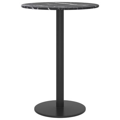 vidaXL fekete edzett üveg asztallap márványdizájnnal Ø30 x 0,8 cm