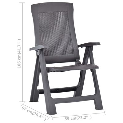 vidaXL 2 db mokka dönthető műanyag kerti szék