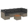 vidaXL 8 r&eacute;szes sz&uuml;rke polyrattan kerti &uuml;lőgarnit&uacute;ra p&aacute;rn&aacute;kkal
