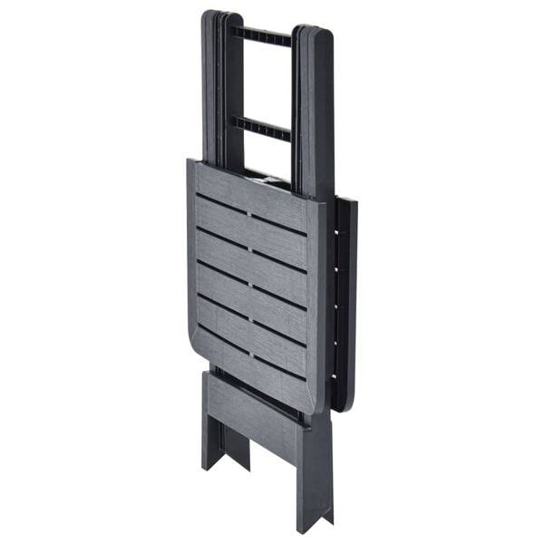 vidaXL antracitszürke műanyag összecsukható kerti asztal 79x72x70 cm