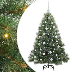 vidaXL Mű kar&aacute;csonyfa 150 LED-del &aacute;llv&aacute;nnyal Z&ouml;ld 150 cm PE &eacute;s PVC