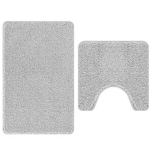 vidaXL Cs&uacute;sz&aacute;smentes f&uuml;rdőszőnyeg k&eacute;szlet 2 db Sz&uuml;rke 50 x 50 cm PP