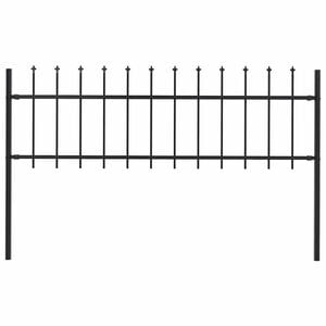 vidaXL fekete ac&eacute;l kerti ker&iacute;t&eacute;s l&aacute;ndzs&aacute;s tetejű 181 x 60 cm