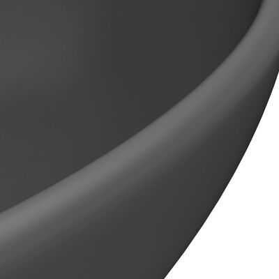 vidaXL ovális matt sötétszürke kerámia luxus mosdókagyló 40 x 33 cm