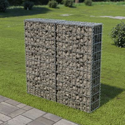 vidaXL horganyzott acél gabion fal felső zárással 100 x 20 x 100 cm