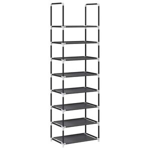 vidaXL fekete nem szőtt sz&ouml;vetből cipő&aacute;llv&aacute;ny 8 szintes 44x28x145 cm