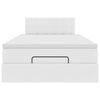 vidaXL tiszta fehér műbőr ottomán ágy matracokkal & LED-ek 120x190 cm