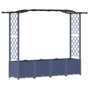 vidaXL Magas&iacute;tott &Aacute;gy Trellis-szel &eacute;s Tetővel Sz&uuml;rke 204 x 40 x 141 cm