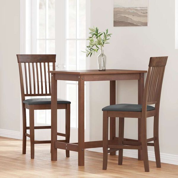 vidaXL 2 db barna tömörfa gumiból bárszékek párnákkal