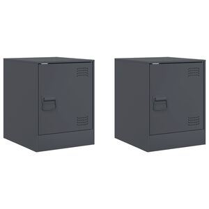 vidaXL 2 db antracitsz&uuml;rke ac&eacute;l &eacute;jjeliszekr&eacute;ny 34,5 x 39 x 44 cm