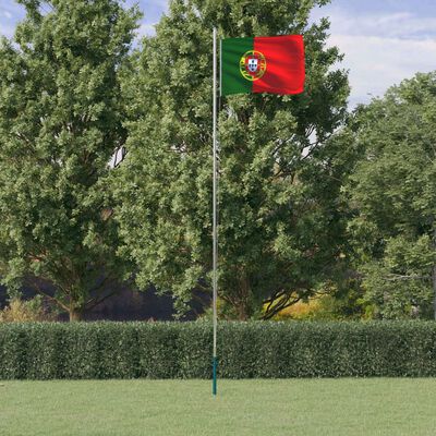 vidaXL alumínium portugál zászló és rúd 6,23 m